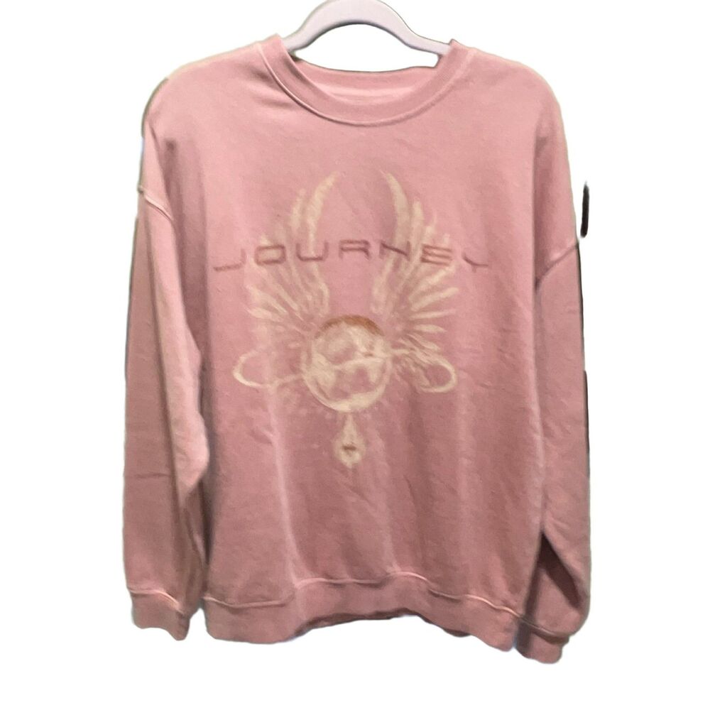 Journey Departure Graphic Print Crewneck Sweatshirt Women's Dusty Pink M